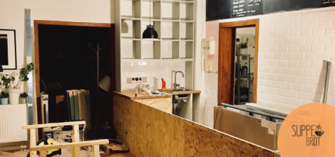 Das ist ein Bild vom Umbau der Suppenbar Suppe mag Brot im Dezember 2017. Design: RORE DESIGN - Grafikdesign aus Landau.