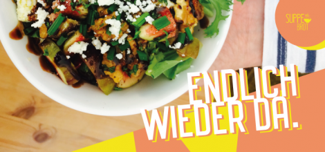 Das ist der Feige-Walnuss-Feta-Salat ist wieder bei Suppe mag Brot in Landau verfügbar. Design: RORE DESIGN - Grafikdesign aus Landau.
